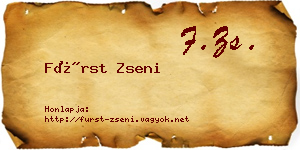 Fürst Zseni névjegykártya